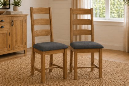 Burford Country Oak Ladder Dining Chair (Pair) Burford Country Oak Ladder Dining Chair (Pair)