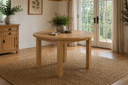 Burford Country Oak Round 120-160cm Extending Dining Table Burford Country Oak Round 120-160cm Extending Dining Table