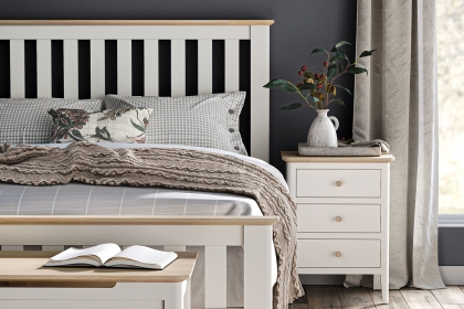 Marlow Oak Painted Coconut White Bedside Table Marlow Oak Painted Coconut White Bedside Table