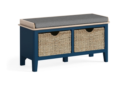 Marlow Oak Painted Navy Blue Storage Bench Marlow Oak Painted Navy Blue Storage Bench