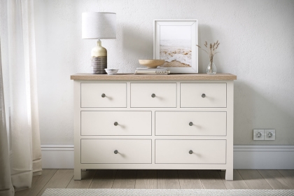 Modern Country Painted Oak Coconut White 3 Over 4 Chest of Drawers Modern Country Painted Oak Coconut White 3 Over 4 Chest of Drawers