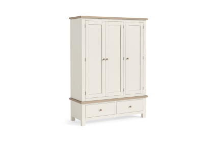 Modern Country Painted Oak Coconut White Triple Wardrobe Modern Country Painted Oak Coconut White Triple Wardrobe