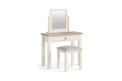 Modern Country Painted Oak Coconut White Single Drawer Dressing Table Desk Modern Country Painted Oak Coconut White Single Drawer Dressing Table Desk