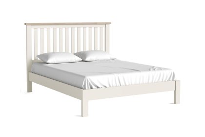 Modern Country Painted Oak Coconut White Bed Frame Modern Country Painted Oak Coconut White Bed Frame