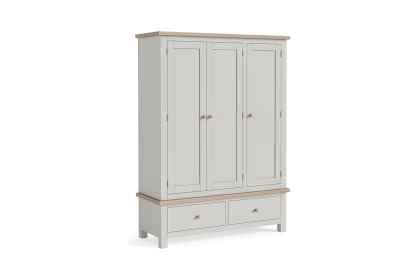 Modern Country Painted Oak Stone Grey Triple Wardrobe Modern Country Painted Oak Stone Grey Triple Wardrobe
