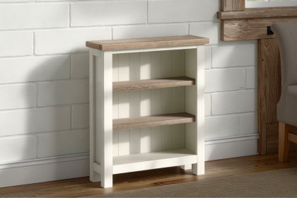 Modern Country Painted Oak Coconut White Low Bookcase Modern Country Painted Oak Coconut White Low Bookcase