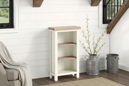 Modern Country Painted Oak Coconut White Mini Bookcase Modern Country Painted Oak Coconut White Mini Bookcase