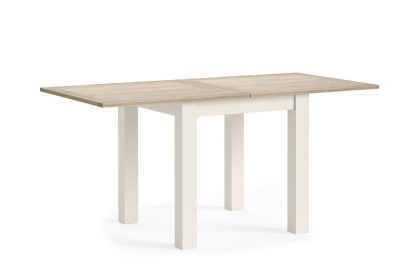 Modern Country Painted Oak Coconut White Flip-Top Dining Table Modern Country Painted Oak Coconut White Flip-Top Dining Table