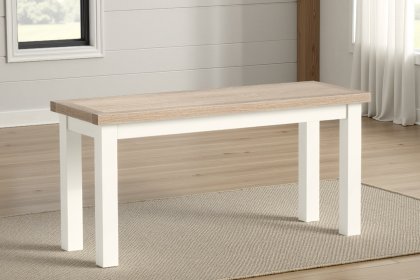 Modern Country Painted Oak Coconut White Dining Bench Modern Country Painted Oak Coconut White Dining Bench