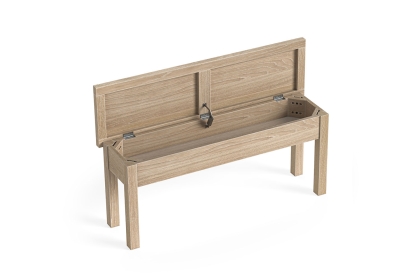 Modern Country Oak Shallow Storage Bench Modern Country Oak Shallow Storage Bench