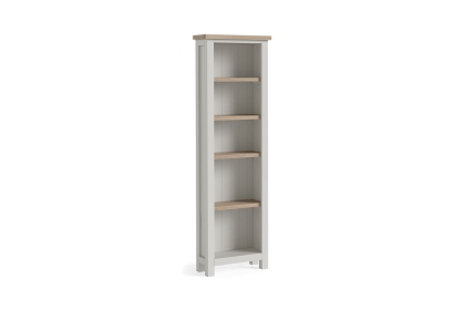 Modern Country Painted Oak Stone Grey Slim Bookcase Modern Country Painted Oak Stone Grey Slim Bookcase