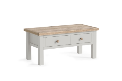 Modern Country Painted Oak Stone Grey Coffee Table with Drawer Modern Country Painted Oak Stone Grey Coffee Table with Drawer