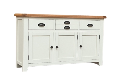 Cotswold White Large 3 Door Sideboard - 137cm Wide Cotswold White Large 3 Door Sideboard - 137cm Wide