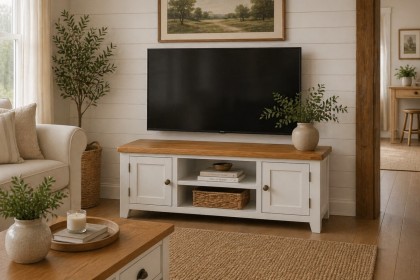 Cotswold White Large TV Stand 120cm Wide Cotswold White Large TV Stand 120cm Wide