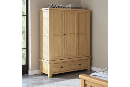 Normandy Chunky Country Oak Triple Wardrobe Normandy Chunky Country Oak Triple Wardrobe