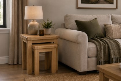 Normandy Chunky Country Oak Nest of Tables Normandy Chunky Country Oak Nest of Tables