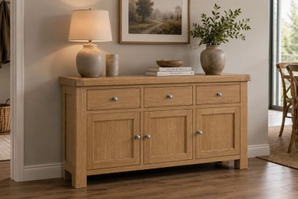 Normandy Chunky Country Oak Large Sideboard Normandy Chunky Country Oak Large Sideboard