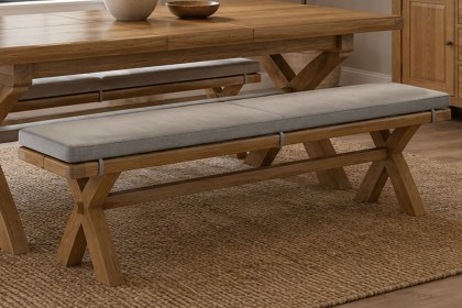 Normandy Chunky Country Oak Cross-Leg Dining Bench Normandy Chunky Country Oak Cross-Leg Dining Bench