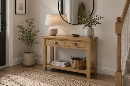 Normandy Chunky Country Oak Console Table Normandy Chunky Country Oak Console Table