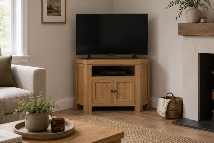 Normandy Chunky Country Oak Corner TV Unit Normandy Chunky Country Oak Corner TV Unit