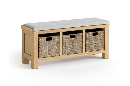 Normandy Chunky Country Oak Storage Bench Normandy Chunky Country Oak Storage Bench