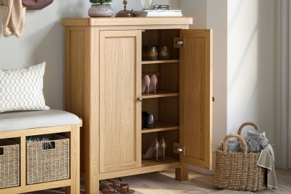 Normandy Chunky Country Oak Shoe Storage Cabinet Normandy Chunky Country Oak Shoe Storage Cabinet