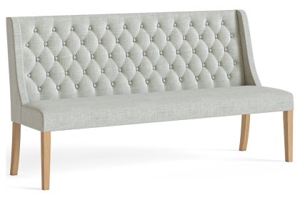Normandy Chunky Country Oak Button Back Dining Sofa Bench in Beige Normandy Chunky Country Oak Button Back Dining Sofa Bench in Beige