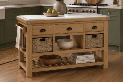 Normandy Chunky Country Oak Large Kitchen Island Unit Normandy Chunky Country Oak Large Kitchen Island Unit