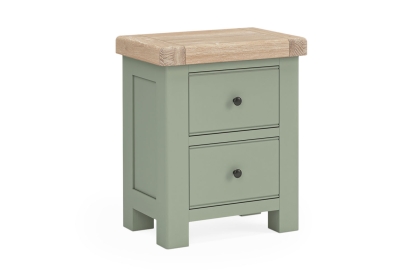 Salcombe Painted Oak Sage Green Bedside Table Salcombe Painted Oak Sage Green Bedside Table