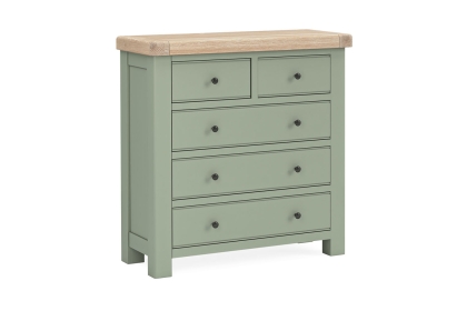 Salcombe Painted Oak Sage Green 2 Over 3 Chest of Drawers Salcombe Painted Oak Sage Green 2 Over 3 Chest of Drawers