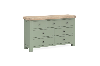 Salcombe Painted Oak Sage Green 3 Over 4 Chest of Drawers Salcombe Painted Oak Sage Green 3 Over 4 Chest of Drawers