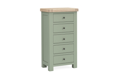 Salcombe Painted Oak Sage Green Tallboy Chest of Drawers Salcombe Painted Oak Sage Green Tallboy Chest of Drawers