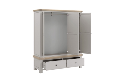 Salcombe Painted Oak Stone Grey Triple Wardrobe Salcombe Painted Oak Stone Grey Triple Wardrobe