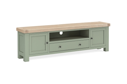 Salcombe Painted Oak Sage Green 190cm TV Unit Salcombe Painted Oak Sage Green 190cm TV Unit