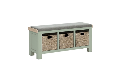 Salcombe Painted Oak Sage Green Storage Bench Salcombe Painted Oak Sage Green Storage Bench