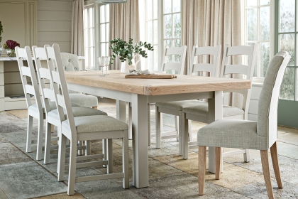 Salcombe Painted Oak Stone Grey Large Extending Dining Table Salcombe Painted Oak Stone Grey Large Extending Dining Table