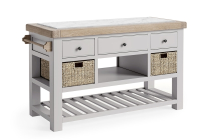 Salcombe Painted Oak Stone Grey Large Kitchen Island Salcombe Painted Oak Stone Grey Large Kitchen Island