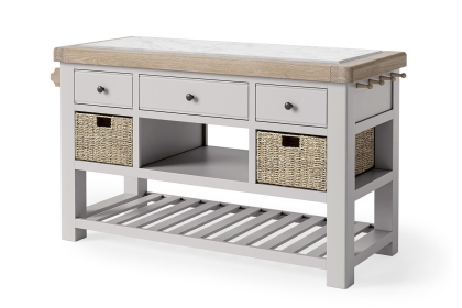 Salcombe Painted Oak Stone Grey Large Kitchen Island Salcombe Painted Oak Stone Grey Large Kitchen Island
