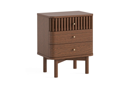 Soho Brown Oak Slatted 3 Drawer Bedside Table Soho Brown Oak Slatted 3 Drawer Bedside Table