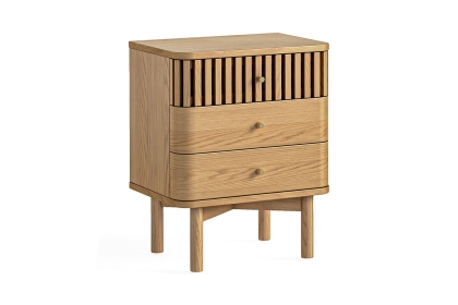 Soho Natural Oak Slatted 3 Drawer Bedside Table Soho Natural Oak Slatted 3 Drawer Bedside Table