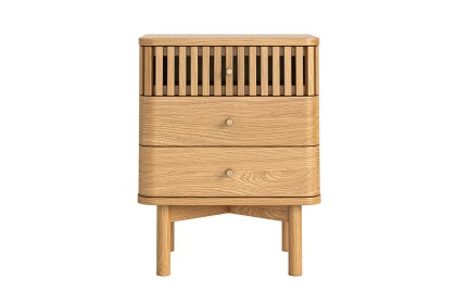 Soho Natural Oak Slatted 3 Drawer Bedside Table Soho Natural Oak Slatted 3 Drawer Bedside Table