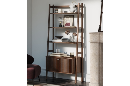 Soho Brown Oak Slatted Display Bookcase Soho Brown Oak Slatted Display Bookcase