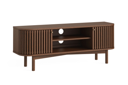 Soho Brown Oak Slatted Small TV Unit Soho Brown Oak Slatted Small TV Unit