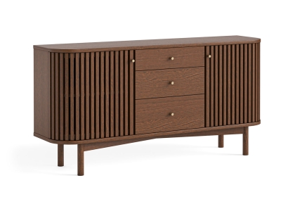 Soho Brown Oak Slatted Sideboard with Drawers Soho Brown Oak Slatted Sideboard with Drawers