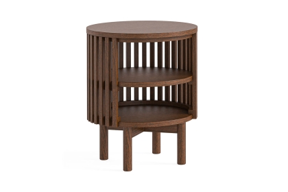 Soho Brown Oak Slatted Open Side Table Soho Brown Oak Slatted Open Side Table