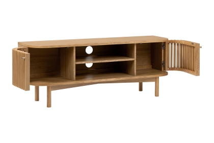 Soho Natural Oak Slatted Small TV Unit Soho Natural Oak Slatted Small TV Unit
