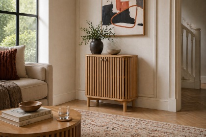 Soho Natural Oak Slatted Cupboard Soho Natural Oak Slatted Cupboard