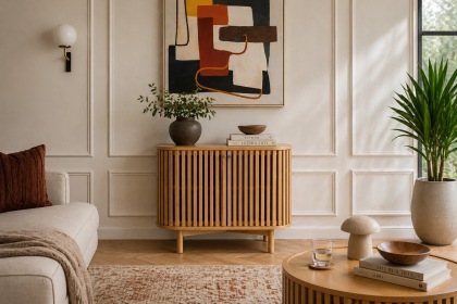 Soho Natural Oak Slatted Small Sideboard Soho Natural Oak Slatted Small Sideboard