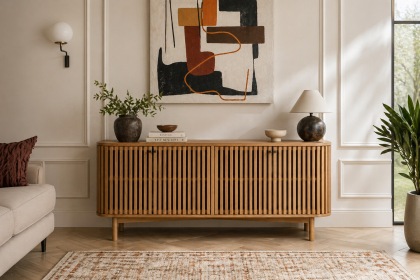 Soho Natural Oak Slatted Large Sideboard Soho Natural Oak Slatted Large Sideboard