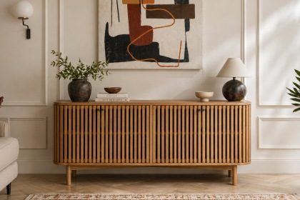 Soho Natural Oak Slatted Large Sideboard Soho Natural Oak Slatted Large Sideboard